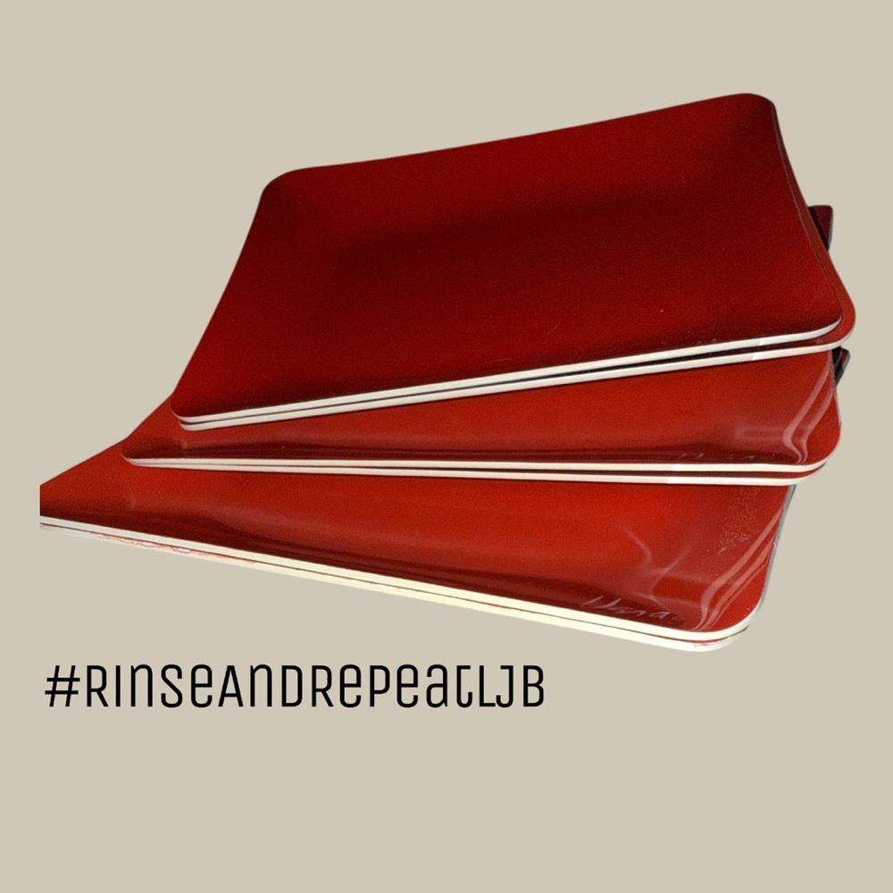 Vintage Vera Neumann Poppy Red Appetizer Plates – Set of 6 1970s